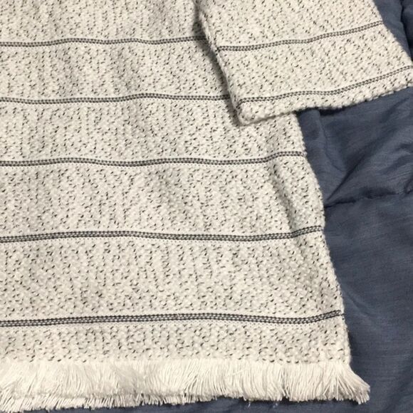 T by Talbots women's size SP small petite white black cotton blend top fringe - Picture 12 of 16